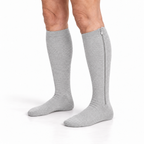 Classic zip-on compression socks in light grey, closed toe