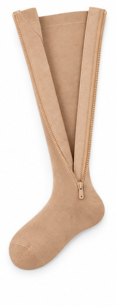 Step 1: the zip sock fully unzipped and wide open
