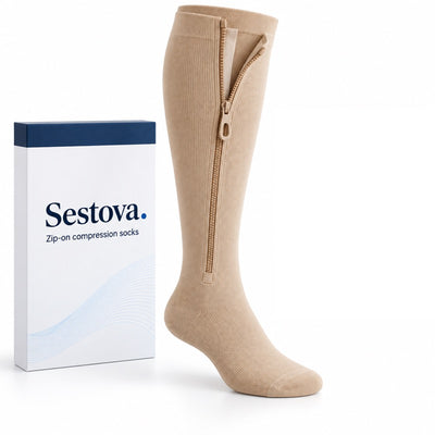 Sestova zip-on compression sock and its box
